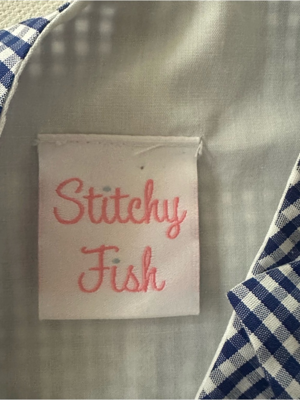 Stitchy Fish 6 Months Baby Boy Blue Plaid Smocked Romper American Flag Patriotic - Picture 3 of 5